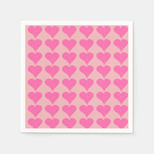 Serviette En Papier Coeurs Pots Roses