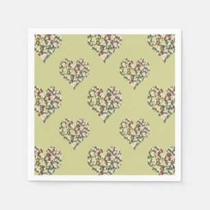 Serviette En Papier Coeurs romantiques Vintage Floral
