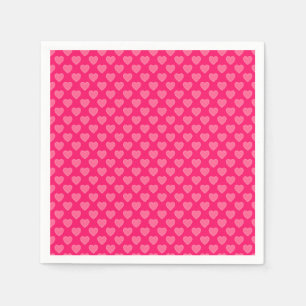 Serviette En Papier Coeurs roses