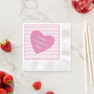 Serviette En Papier Coeurs roses mignons motif romantique