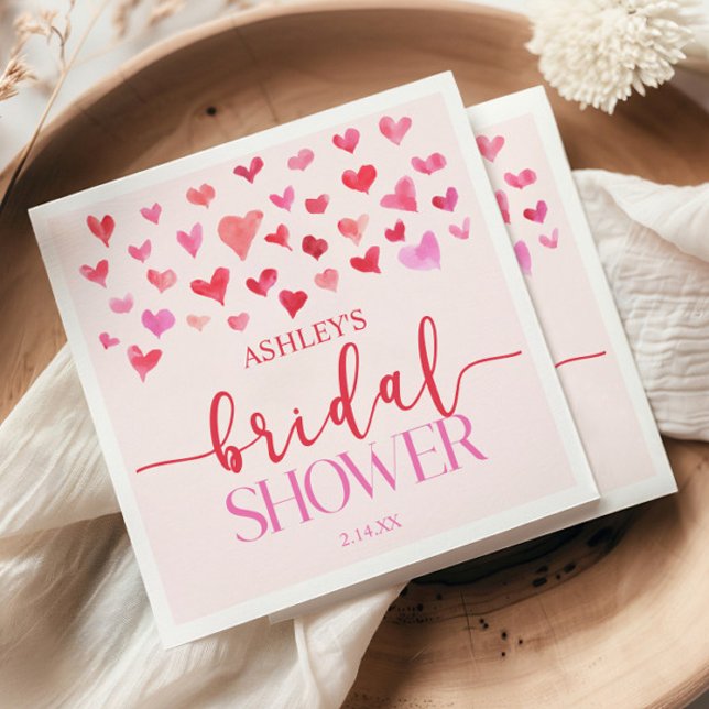 Serviette En Papier Cœurs Roses Rouges Enterrement de Vie de Jeune Fil (Créateur téléchargé)