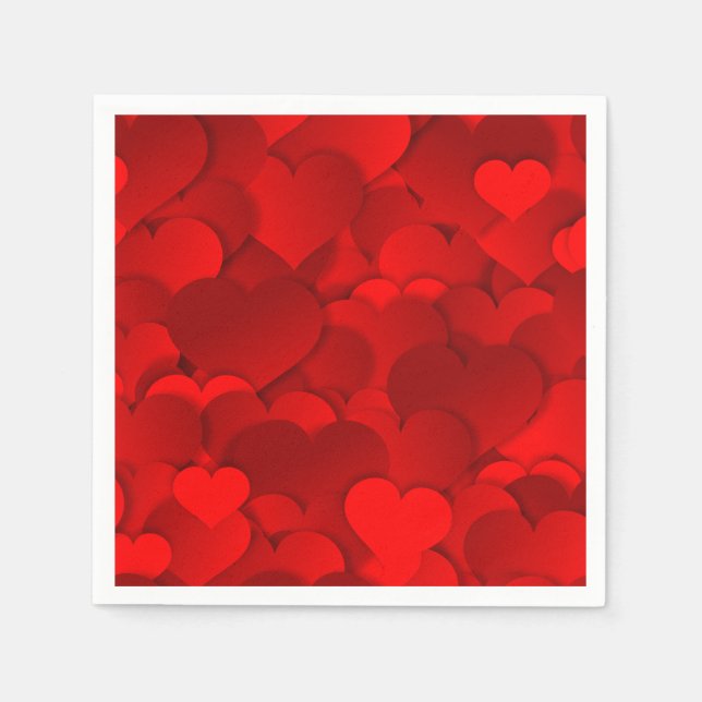 Serviette En Papier Coeurs Valentines (Devant)