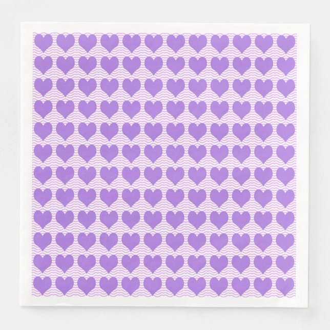 Serviette En Papier Cœurs violets (Devant)