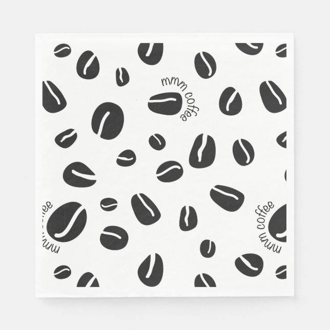 Serviette En Papier Coffee Beans "Mmm Coffee" Papier Serviettes (Devant)