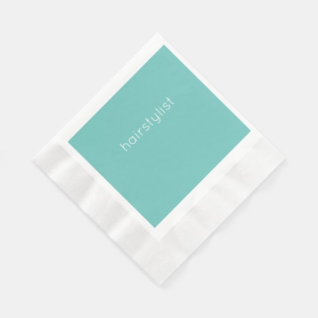 Serviette En Papier Coiffeur Coiffeuse Bureau Entreprise Salon Teal (Coin)