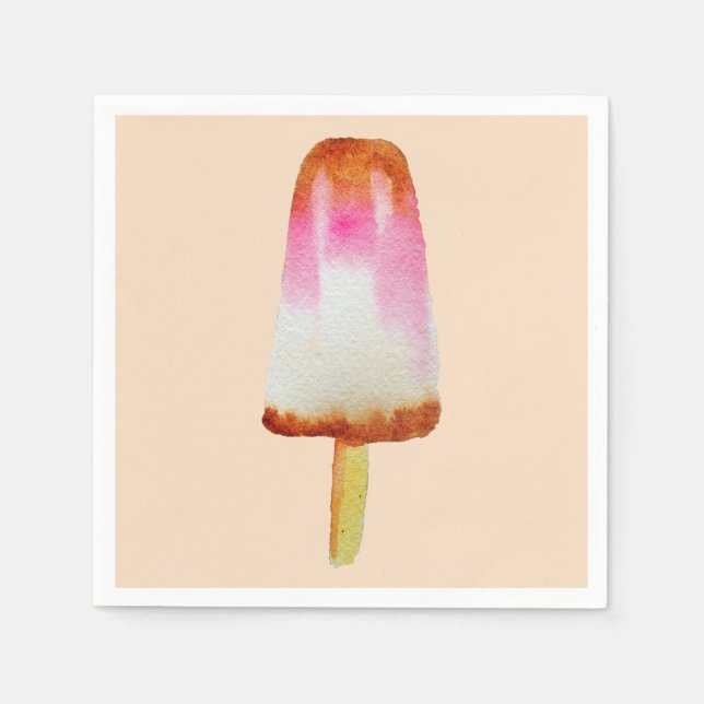 Serviette En Papier Cola popsicle mignon aquarelle d'été (Devant)