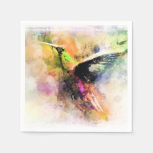 Serviette En Papier Colibri à l'aquarelle 