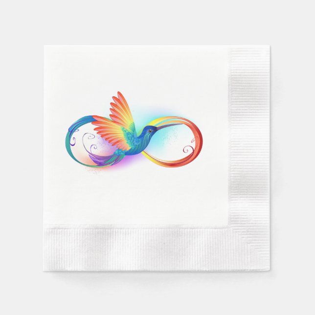 Serviette En Papier Colibri arc-en-ciel avec symbole Infinity (Devant)