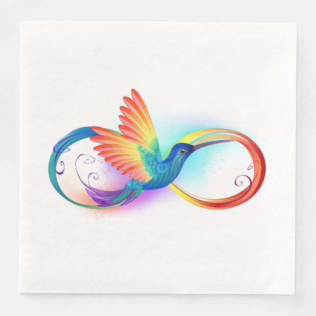 Serviette En Papier Colibri arc-en-ciel avec symbole Infinity (Devant)