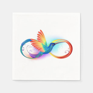 Serviette En Papier Colibri arc-en-ciel avec symbole Infinity