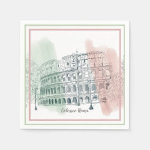 Colisée romaine Drapeau italien Couleurs stylo et