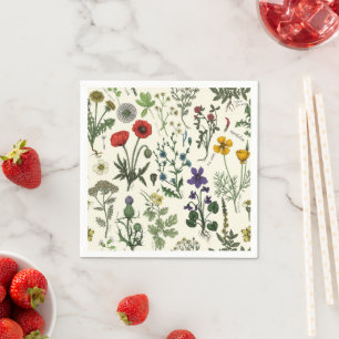 Serviette En Papier Collage de fleurs sauvages