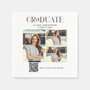 Serviette En Papier Collage de photos de fin d'études Code QR Partage