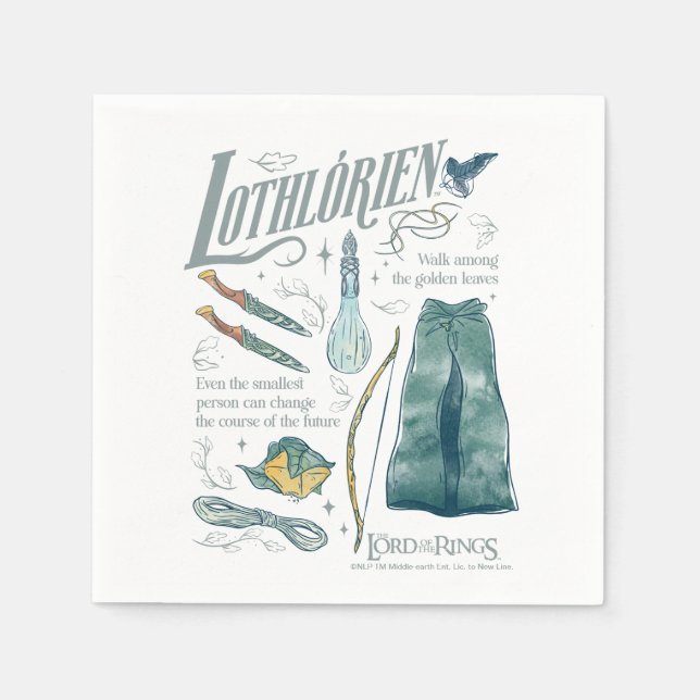 Serviette En Papier Collage graphique aquarelle LOTHLORIEN™ (Devant)
