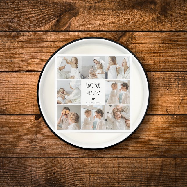 Serviette En Papier Collage moderne Photo Love You Grand-père Meilleur (Créateur téléchargé)