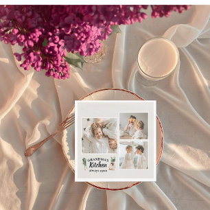 Serviette En Papier Collage Photo & Grand-Mère Cuisine Toujours Ouvert