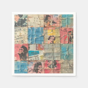 Serviette En Papier Collage rustique Vintage journal Patchwork (10)