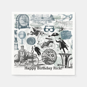 Serviette En Papier Collage Steampunk #2 Par Artinspanted