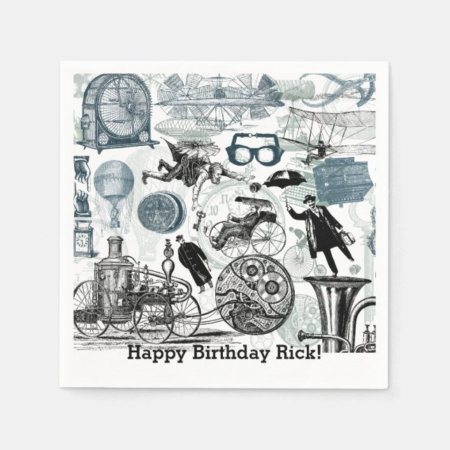 Serviette En Papier Collage Steampunk #2 Par Artinspanted (Devant)