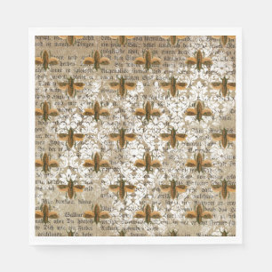 Serviette En Papier Collage vintage de papillon de nuit et de papier j