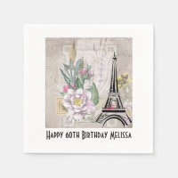 Collage vintage et tour Eiffel Anniversaire