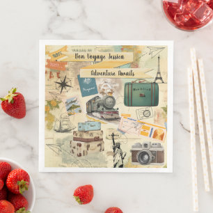 Serviette En Papier Collage Vintage voyage