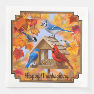 Serviette En Papier Collecte d'oiseaux d'automne