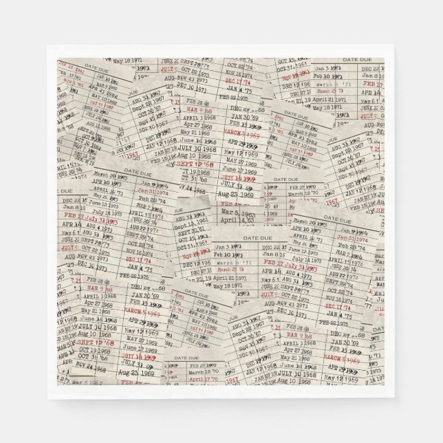 Serviette En Papier Collection de cartes de bibliothèque ancienne (Devant)