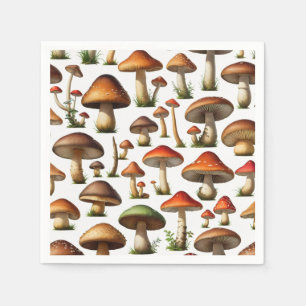 Serviette En Papier Collection de champignons Design Motif