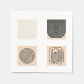 Serviette En Papier Collection de design géométrique moderne en noir e