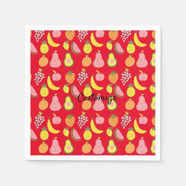Serviette En Papier Collection de fruits assorés Thunder_Cove (Devant)