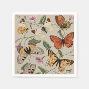 Serviette En Papier Collection de la papillon Moth Nature Dessin
