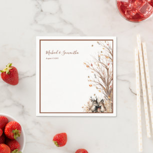Serviette En Papier Collection de mariage Cerf Rustique d'Automne