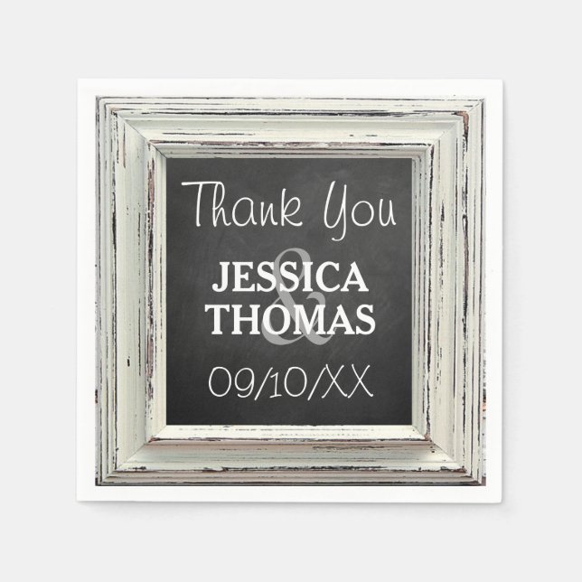Serviette En Papier Collection de Mariage de cadre et de tableau de bo (Devant)