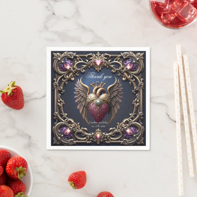 Serviette En Papier Collection de mariage gothique victorien (En situation)