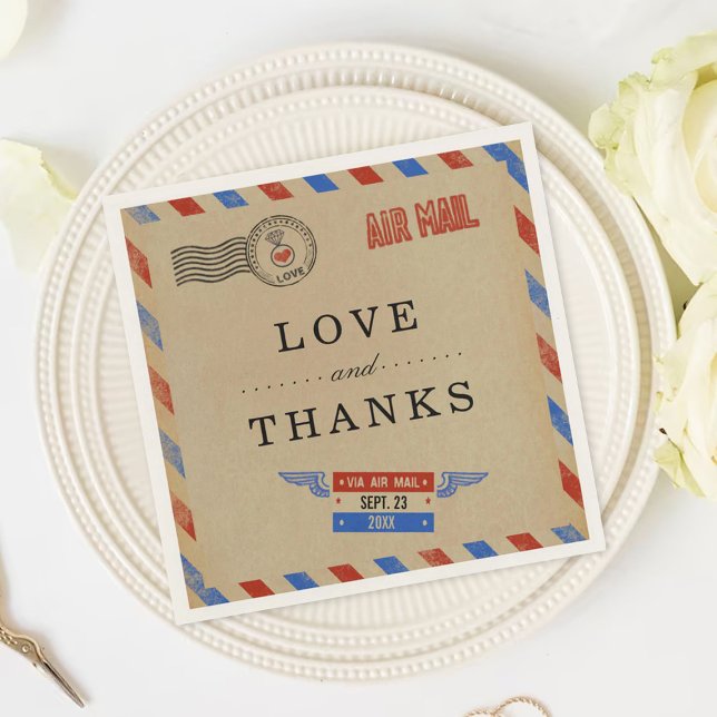 Serviette En Papier Collection de Mariages Vintages Airmail (Créateur téléchargé)