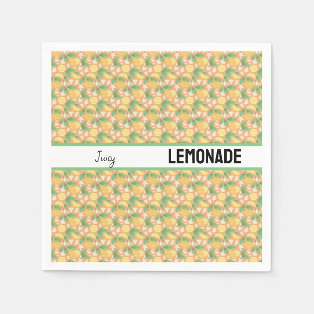 Serviette En Papier Collection de Motifs de paniers de fruits - Citron (Devant)