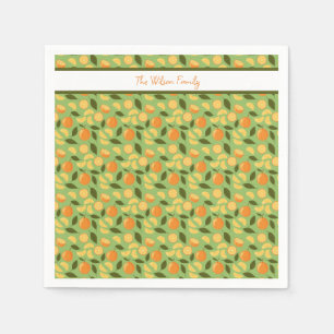 Serviette En Papier Collection de Motifs de paniers de fruits - Orange
