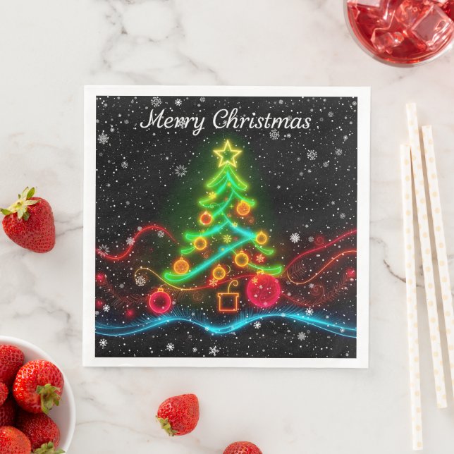 Serviette En Papier Collection de Noël moderne Neon (En situation)