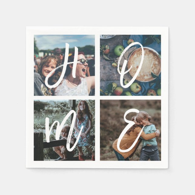 Serviette En Papier Collection de photos de famille personnalisée - Sc (Devant)