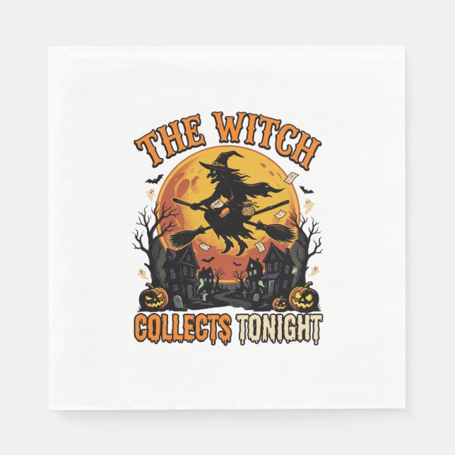 Serviette En Papier Collection de sorcière d'Halloween Humour (Devant)