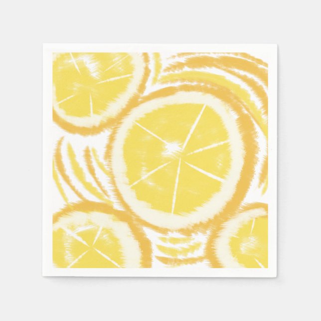 Serviette En Papier Collection Été Citron Abstrait (Devant)