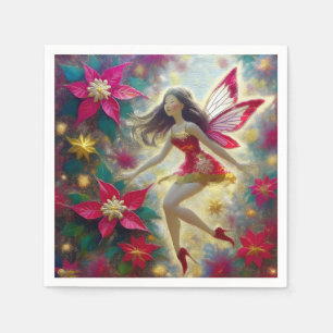 Serviette En Papier Collection Fée de Noël - Cheveux Brown foncés