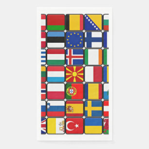 Serviette En Papier Collection internationale de drapeaux,