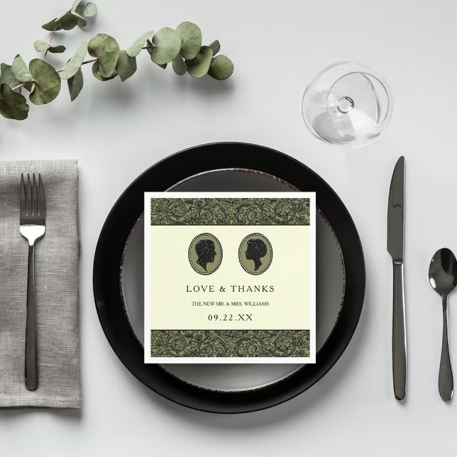 Serviette En Papier Collection Mariage Silhouette Art Déco (Créateur téléchargé)