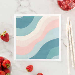 Serviette En Papier Collection Rose Pâle Menthe Moderne Abstraite