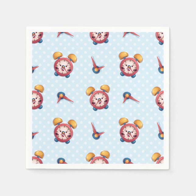 Serviette En Papier Collection Smart Clock - Bleu (Devant)