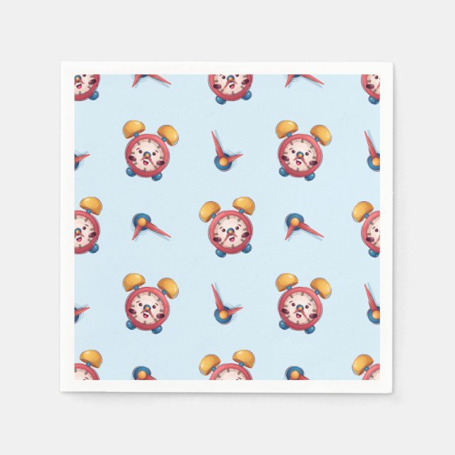 Serviette En Papier Collection Smart Clock - Bleu (Devant)