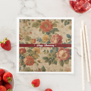 Serviette En Papier Collection Vintage d'aquarelle florale tendance
