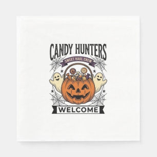 Serviette En Papier Collectionneur de bonbons Halloween Gravure vintag